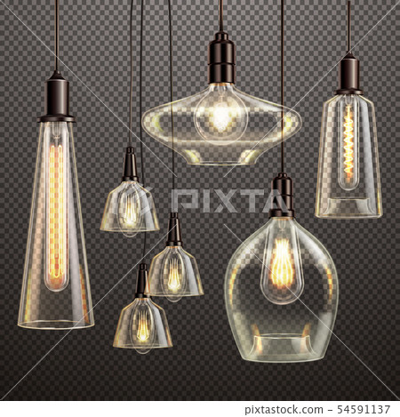 Light Bulbs Realistic Transparent Light Bulbs Realistic Transparent 54591137