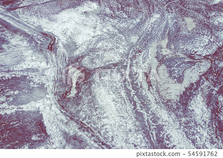 Aerial view of surrealistic industrial place. Dry 54591762