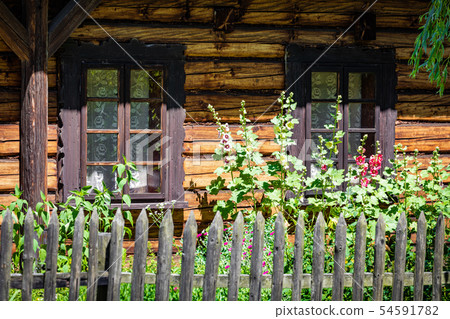 Wooden cottage in heritage park. Upper Silesian Wooden cottage in heritage park. Upper Silesian 54591782
