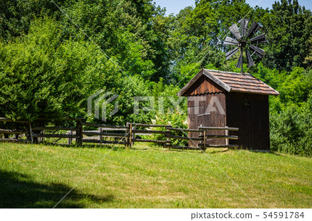 Wooden cottage in heritage park. Upper Silesian Wooden cottage in heritage park. Upper Silesian 54591784