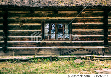 Wooden cottage in heritage park. Open-air museum N Wooden cottage in heritage park. Open-air museum N 54592034