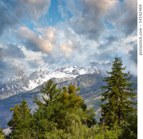 Summer mountain landscape, Alps, Switzerland Summer mountain landscape, Alps, Switzerland 54592469