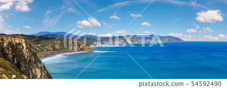 Summer ocean coastline view (Spain). Summer ocean coastline view (Spain). 54592490