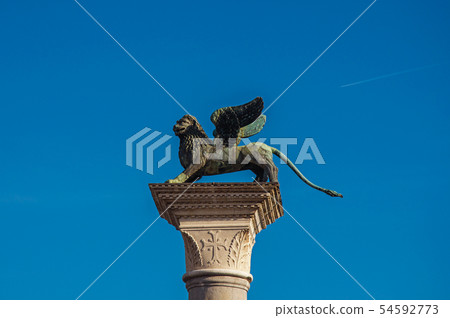Column with the winged lion, a symbol of Venice Column with the winged lion, a symbol of Venice 54592773