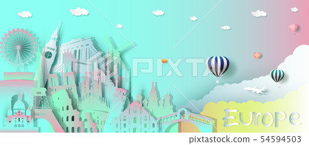 Travel landmarks business template tourism world 54594503