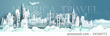 Travel panorama view landmarks United States of Travel panorama view landmarks United States of 54594771