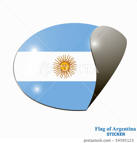 Sticker with flag of Argentina. Sticker with flag of Argentina. 54595123