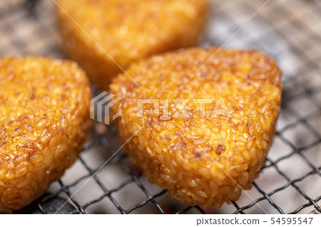 Grilled rice ball, rice ball, grilled rice ball _bbq, BBQ, barbecue, seven wheels, charcoal, bincho charcoal 54595547