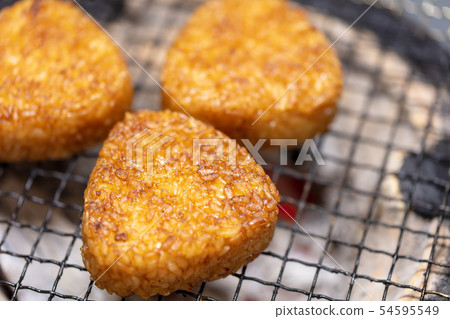 Grilled rice ball, rice ball, grilled rice ball _bbq, BBQ, barbecue, seven wheels, charcoal, bincho charcoal 54595549