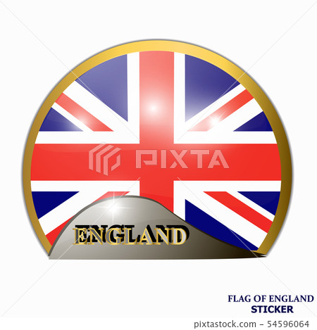 Sticker with flag of England. Happy England day background. Sticker with flag of England. Happy England day background. 54596064