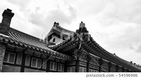 韓國傳統宮殿昌德宮,黑白照片 韓國傳統宮殿昌德宮,黑白照片 54596986