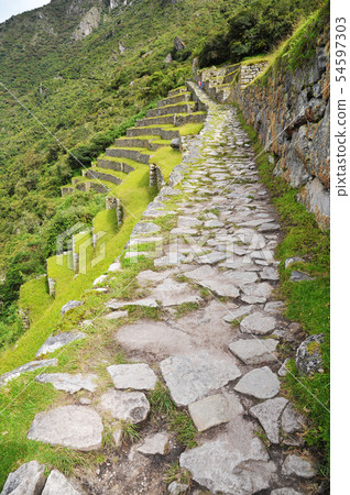 Machu Picchu Remains Inca Road to Intipunc (The Gate of the Sun) (Peru) 54597303