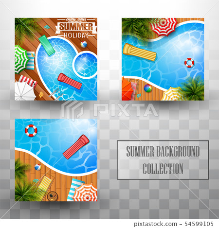 Summer swimming pool top view background Summer swimming pool top view background 54599105