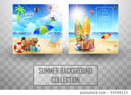 Beautiful summer beach background collections 54599125