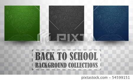 Back to school doodles in chalkboard background Back to school doodles in chalkboard background 54599151