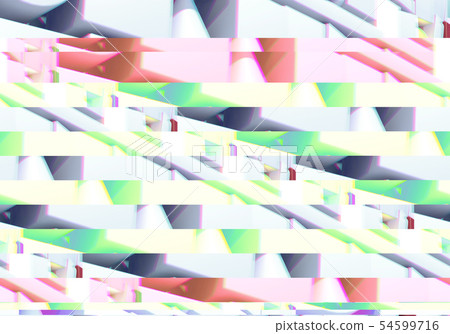 Abstract background with 3d figures and glitch effect 54599716