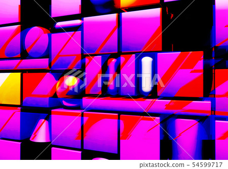 Abstract background with 3d figures and glitch effect 54599717
