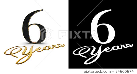 Golden number six (number 6) and the inscription 54600674