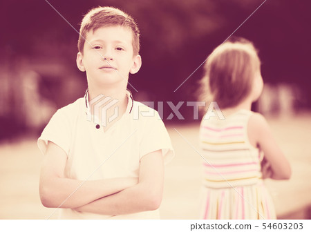 portrait angry boy 54603203