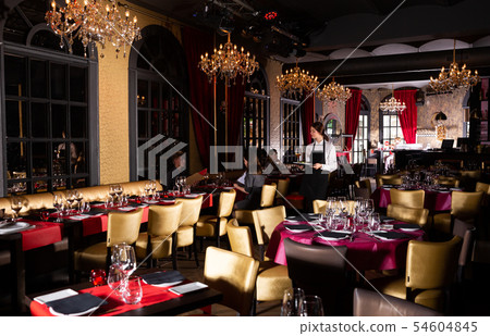 People having dinner at luxury restaurant 54604845