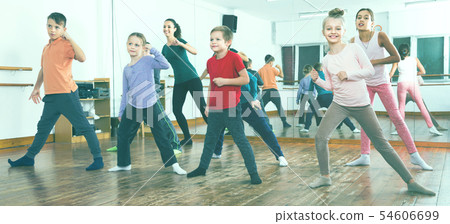 Children dancing contemp in studio smiling and having fun 54606699