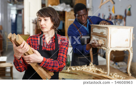 Portrait of male and female restorers 54608963