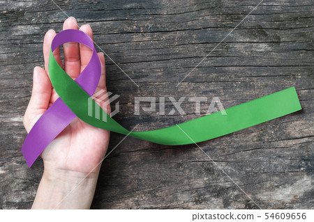 Purple Green Awareness ribbon for Stickler Syndrom Purple Green Awareness ribbon for Stickler Syndrom 54609656