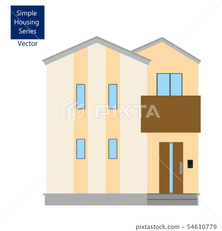單身家庭的房子，房子的例證（兩層）_我的家，木房子_簡單的房子例證 54610779