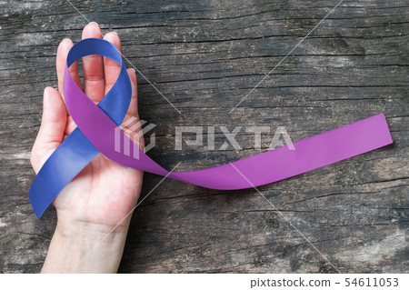 Blue purple ribbon RA rheumatoid arthritis illness Blue purple ribbon RA rheumatoid arthritis illness 54611053