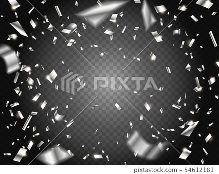 Falling Silver Confetti on transparent background Falling Silver Confetti on transparent background 54612181