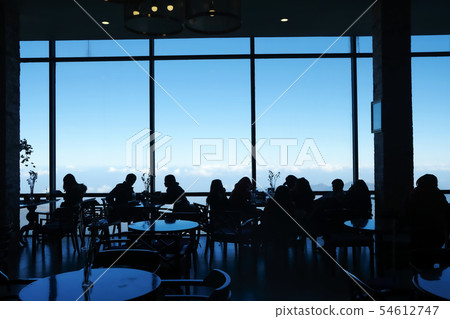 Inside Of Coffee Shop With Glass Window 54612747