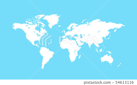 Blank white world map. Planet Earth vector illustration. Worldmap template for website, design 54613116