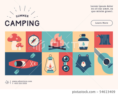 Camping social media content template 54613409