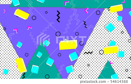 Pop art color background. Memphis pattern 54614388