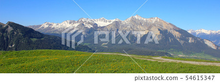 Stunning view from Obermutten, Canton of Grisons. Stunning view from Obermutten, Canton of Grisons. 54615347