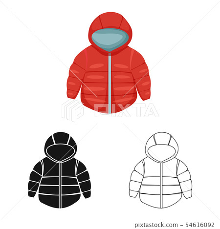 Vector design of jacket and winter sign. Set of jacket and newborn stock vector illustration. 54616092
