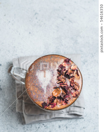 diamond cappuccino coffee with dried rose petals diamond cappuccino coffee with dried rose petals 54616350