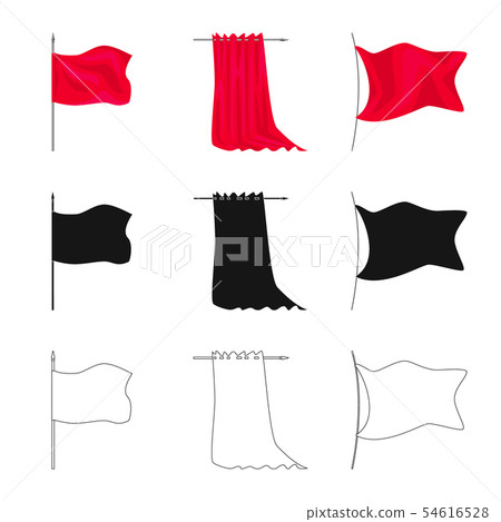 Vector illustration of texture and presentation sign. Set of texture and media stock symbol for web. 54616528