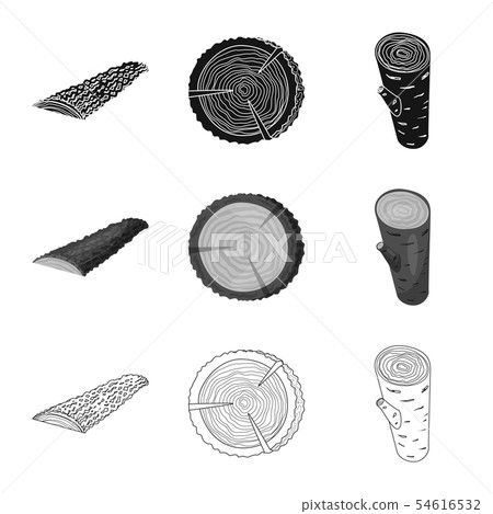 Vector illustration of tree and raw symbol. Set of tree and construction vector icon for stock. 54616532