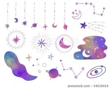 Material set of moon and stars Material set of moon and stars 54616918
