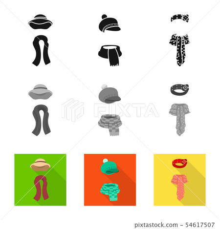 Vector design of clothes and texture logo. Collection of clothes and weather stock vector 54617507