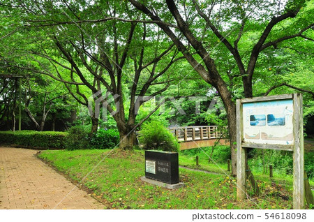 Yamato-shi contact forest revetment information board and monument Yamato-shi contact forest revetment information board and monument 54618098