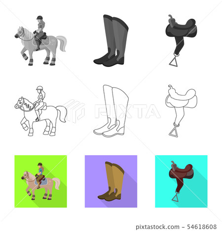 Isolated object of equipment and riding logo. Set of equipment and competition vector icon for stock 54618608