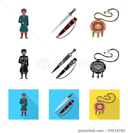Vector design of culture and sightseeing logo. Collection of culture and originality stock symbol Vector design of culture and sightseeing logo. Collection of culture and originality stock symbol 54618784