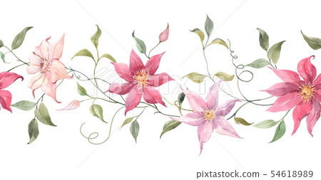 Watercolor floral pattern 54618989