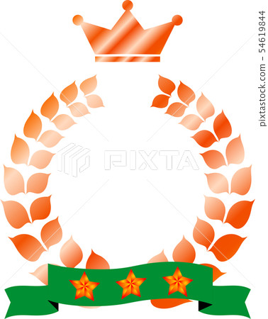 月桂樹桂冠三星冠複製空間 插圖素材 圖庫