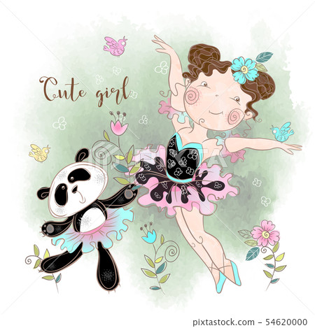 Little ballerina dancing with Panda ballerina. I 54620000