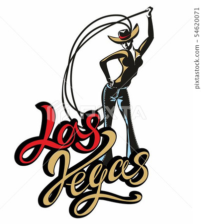 Las Vegas. The cowboy girl . Lasso. Invitation. 54620071