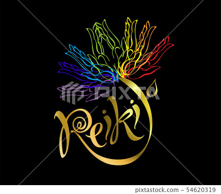Reiki energy. Logotype. Healing energy. Flower of Reiki energy. Logotype. Healing energy. Flower of 54620319
