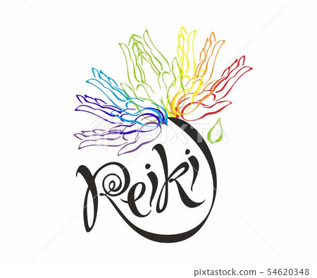 Reiki energy. Logotype. Healing energy. Flower of Reiki energy. Logotype. Healing energy. Flower of 54620348